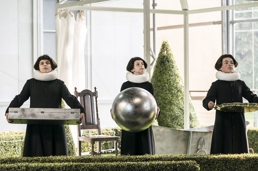 Garsington Opera Die Zauberflote 2018 Three Boys Dionysios Sevastakis Frederick Jemison Lucas Rebato credit Johan Persson